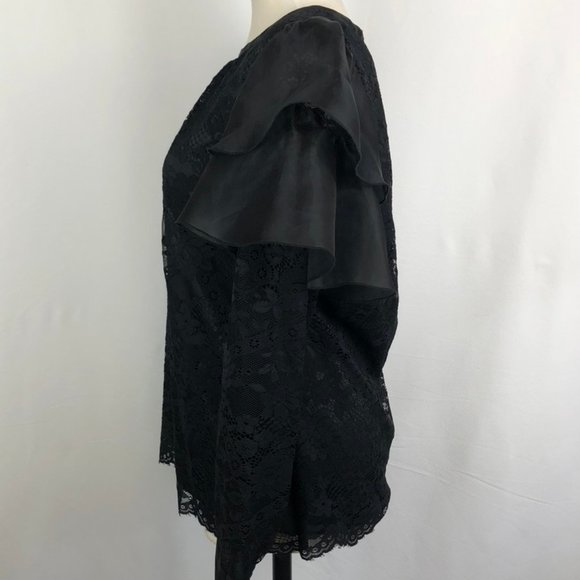 Rachel Parcell Lace Top with Shoulder Flutter - Picture 8 of 8